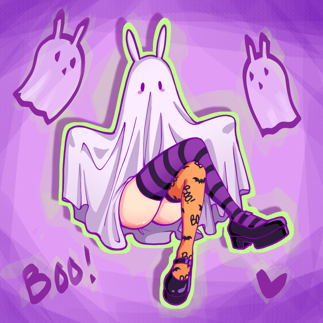 BOOty Ghost Bunny Sticker